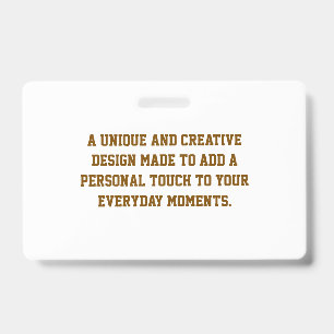 Create Your Own Landscape PVC Plastic badge ID Badge