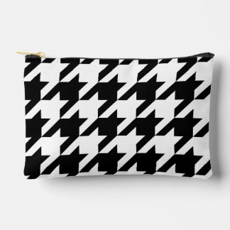 Create Your Own Large Black Houndstooth Accessory Pouch
