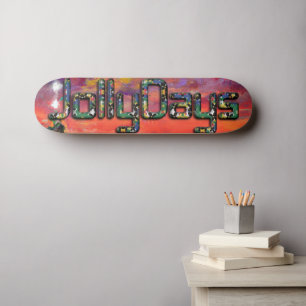 Create Your Own  Latest 3D Fun Happy Holidays Idea Skateboard
