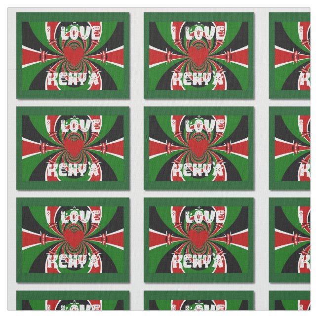 Create Your Own latest I love Kenya Fabric (Swatch)