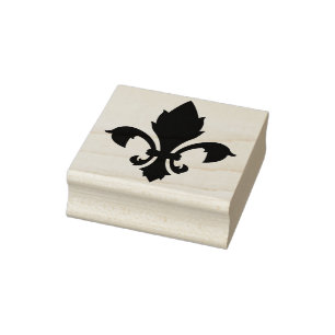 Create Your Own Leafy Fleur De Lis Rubber Stamp