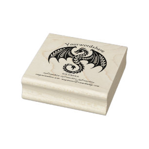 Create Your Own Leafy Nature Dragon Emblem Logo Rubber Stamp