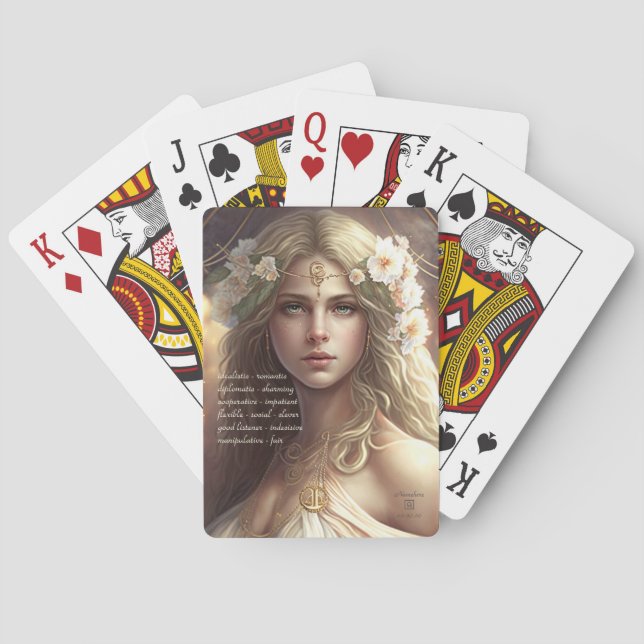 Create Your Own Libra Sun Sign Zodiac Goddess Playing Cards (Back)