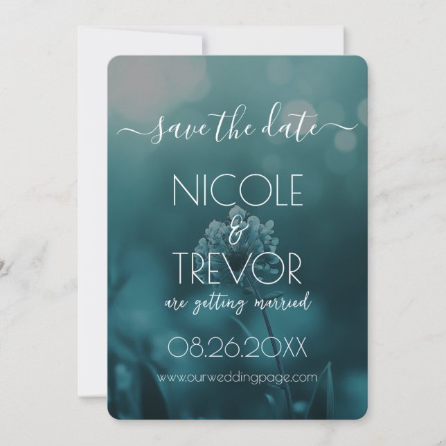 Create Your Own - Little Blue Flower Save The Date (Front)