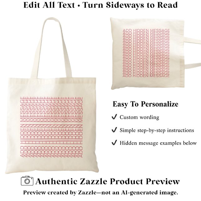 Create Your Own Long Hidden Message 148B Novelty Tote Bag (Creator Uploaded)