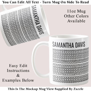 Create Your Own Long Hidden Message & Name 151BW Coffee Mug