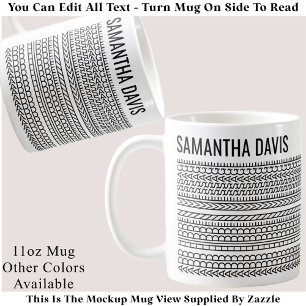 Create Your Own Long Hidden Message & Name 151BW Coffee Mug