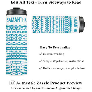 Create Your Own Long Hidden Message & Name Aqua Thermal Tumbler