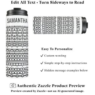 Create Your Own Long Hidden Message & Name Black Thermal Tumbler
