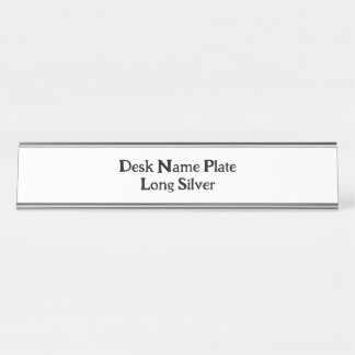 Create Your Own Long Silver Desk Name Plate