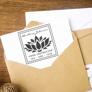 Create Your Own Lotus Flower Yoga  Rubber Stamp