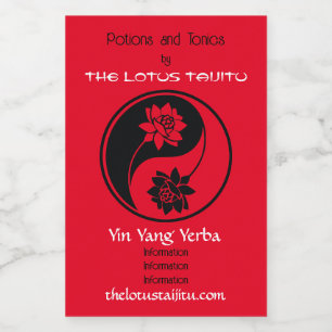 Create Your Own Lotus Yin Yang Symbol Wine Label