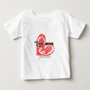 Create Your Own Love Mum Heart & Footprints Baby T-Shirt