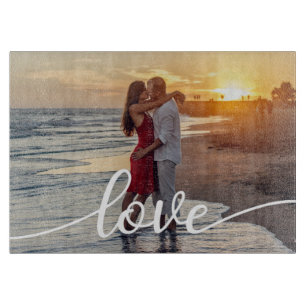 Create Your Own Love Script Romantic Couple Photo Cutting Board