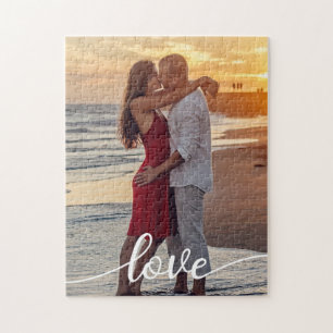 Create Your Own Love Script Romantic Couple Photo Jigsaw Puzzle