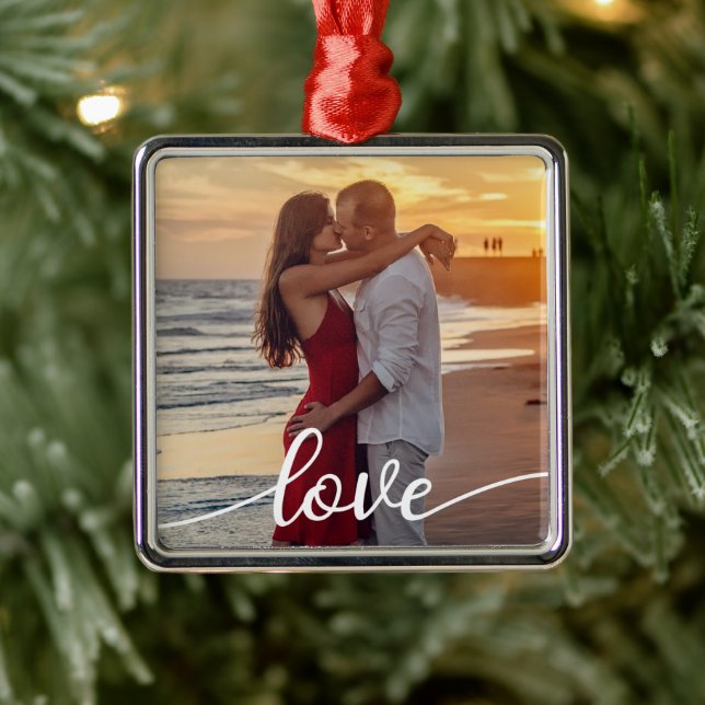 Create Your Own Love Script Romantic Couple Photo Metal Tree Decoration (Tree)