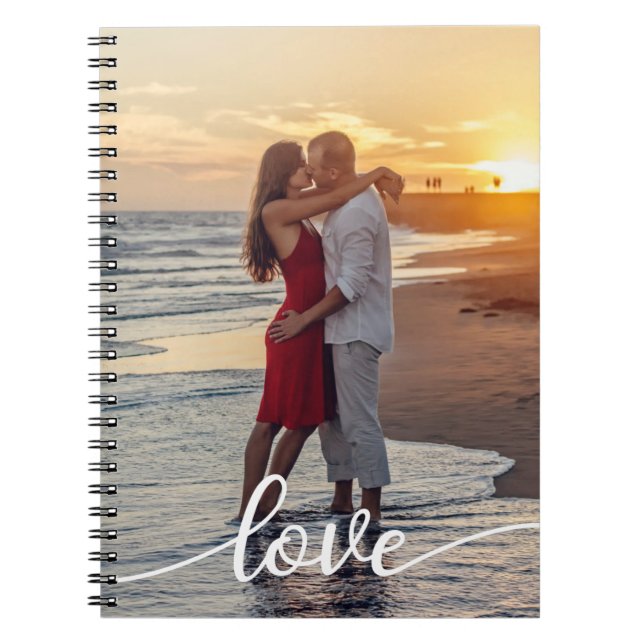 Create Your Own Love Script Romantic Couple Photo Notebook (Front)