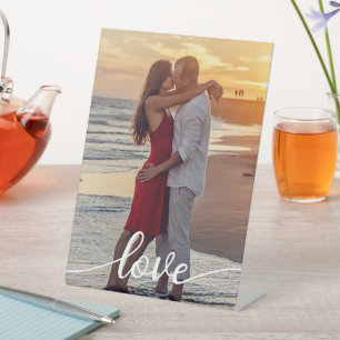 Create Your Own Love Script Romantic Couple Photo Pedestal Sign