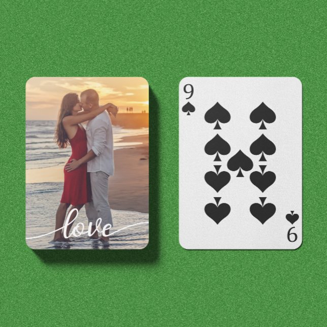 Create Your Own Love Script Romantic Couple Photo Playing Cards (Love Script Romantic Photo Playing Cards)