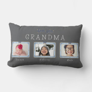 Create Your Own Love You Grandma 3 Photo Cute  Lumbar Cushion