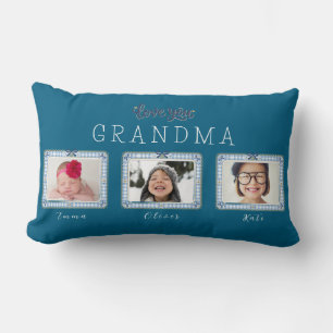 Create Your Own Love You Grandma 3 Photo Cute  Lumbar Cushion