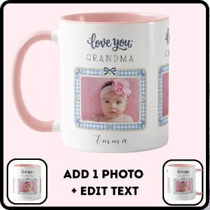 Create Your Own Love You Grandma Photo Cute Preppy Mug