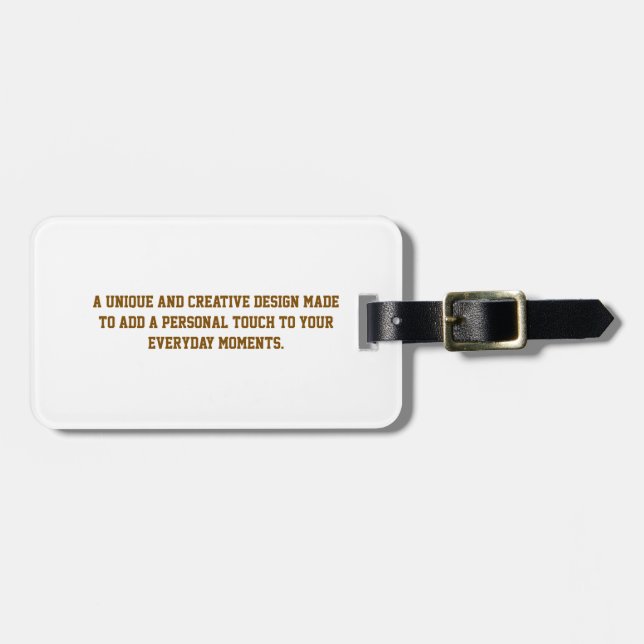 Create Your Own Luggage Tag (Front Horizontal)