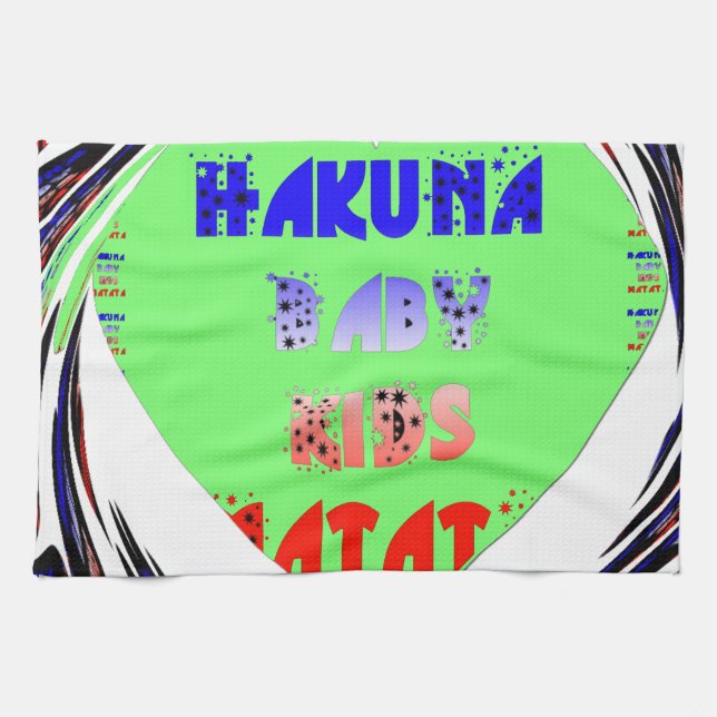 Create Your Own Luminous Hearts Baby Kid Design Tea Towel (Horizontal)