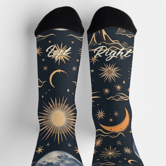 Create Your Own Lunar Cloudscapes Celestial Socks (Top)