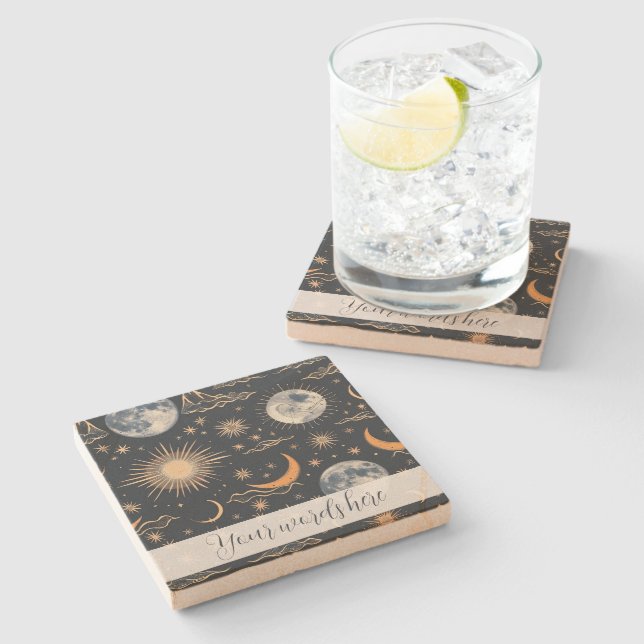 Create Your Own Lunar Cloudscapes Celestial Stone Coaster (Side)
