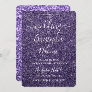 Create Your Own Lux Wedding Glitter Print Invitation