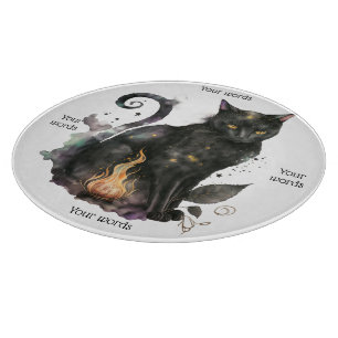 Create Your Own Magic Black Cat Familiar Cutting Board