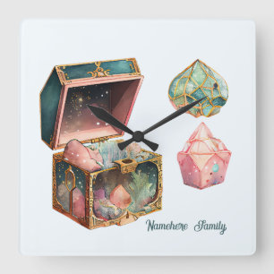 Create Your Own Magic Box & Crystals Square Wall Clock