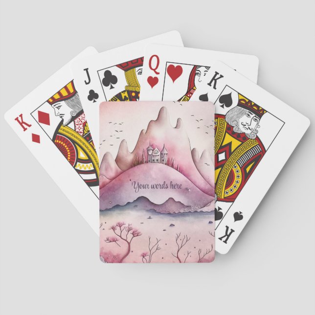 Create Your Own Magic Castle & Mountains Playing Cards (Back)