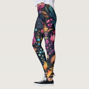 Create Your Own Magic Flowers Multicolored Floral Leggings