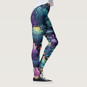 Create Your Own Magic Forest Floral Multicolored Leggings