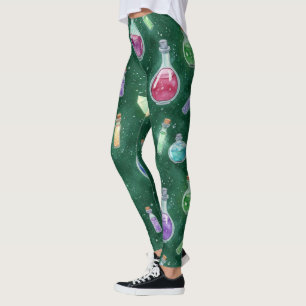 Create Your Own Magic Potions Crystals Green Leggings