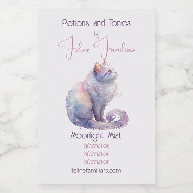 Create Your Own Magic White Cat Wine Label (Single Label)