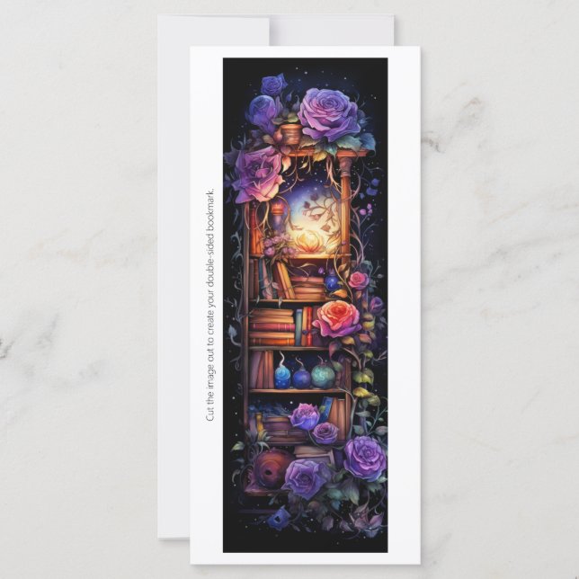 Create Your Own Magical Books & Roses Bookmark (Front)