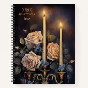 Create Your Own Magical Candles Roses Floral Notebook