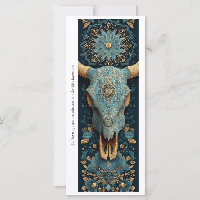 Create Your Own Magical Horned Skull Bookmark Card (Front)