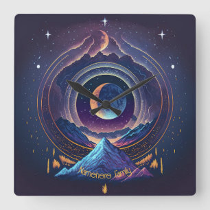 Create Your Own Magical Landscape Lunar Square Wall Clock