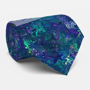 Create Your Own Magical Purple Green Blue Swirls Tie