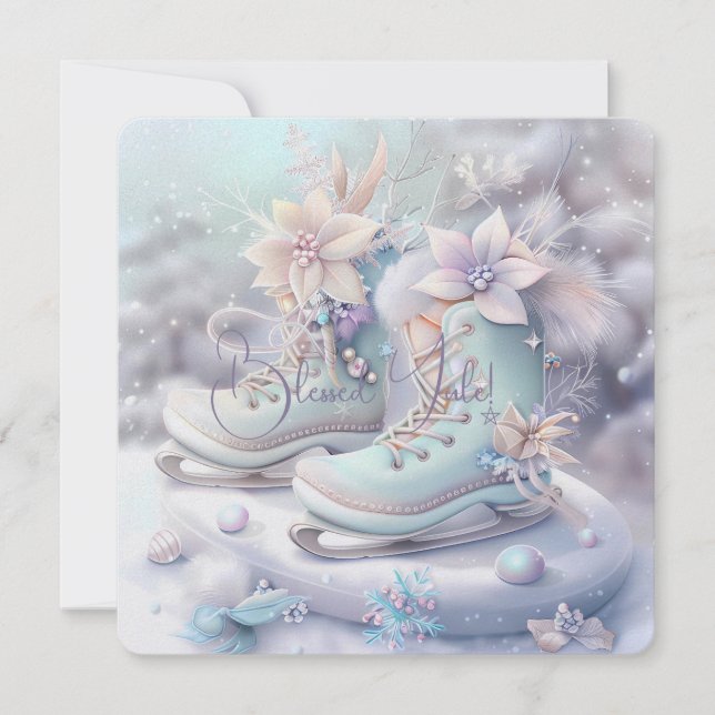 Create Your Own Magical Winter Fairy Skates Card (Front)