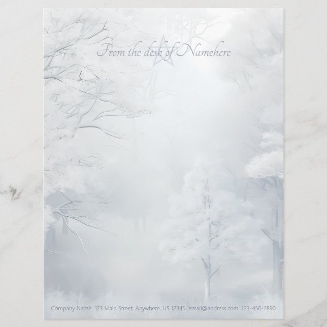 Create Your Own Magical Winter Yule Forest Custom Letterhead (Front)