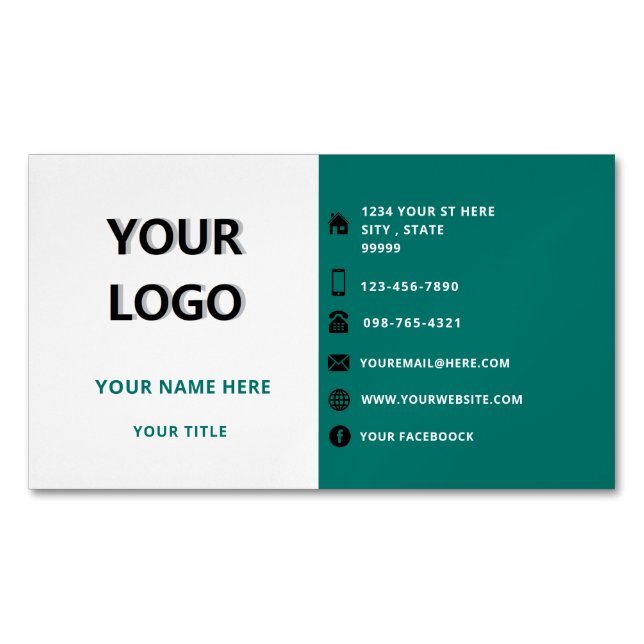 Create Your Own Magnetic Business Card Template (Front)