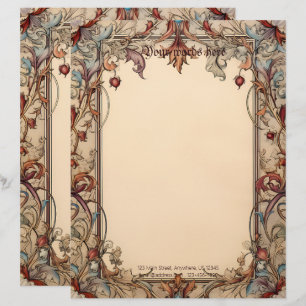 Create Your Own Manuscript Style Mediaeval Floral Custom Letterhead