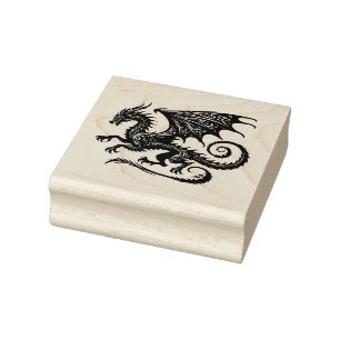 Create Your Own Medieval Filigree Dragon Rubber Stamp