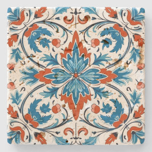 Create Your Own Mediterranean Turquoise Pumpkin Stone Coaster