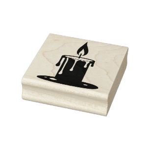 Create Your Own Melting Short Pillar Candle Rubber Stamp